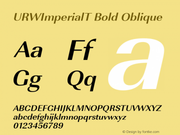 URWImperialT Bold Oblique Version 001.005图片样张