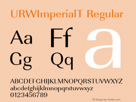 URWImperialT Regular Version 001.005 Font Sample