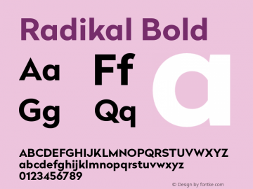 Radikal Bold 1.000 Font Sample