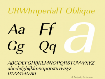 URWImperialT Oblique Version 001.005图片样张