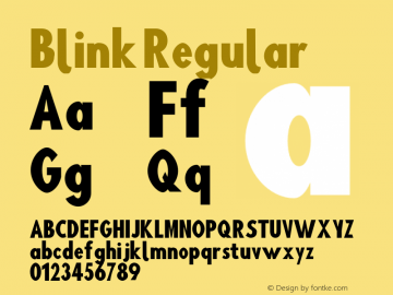 Blink Regular Version 001.000 Font Sample