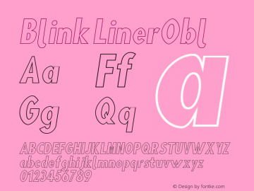 Blink LinerObl Version 001.000 Font Sample