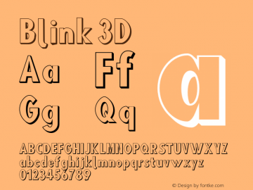 Blink 3D Version 001.000 Font Sample