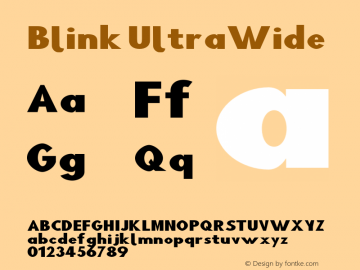 Blink UltraWide Version 001.000 Font Sample