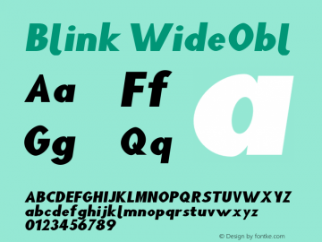 Blink WideObl Version 001.000 Font Sample