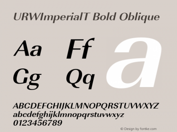 URWImperialT Bold Oblique Version 001.005图片样张