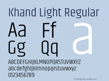 Khand Light Regular Unknown Font Sample