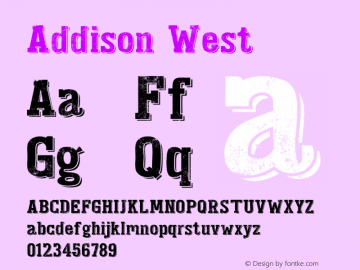 Addison West Version 1.000 Font Sample