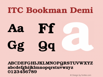 ITC Bookman Demi Version 003.001图片样张