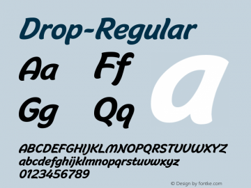 Drop-Regular ☞ Version 001.000;com.myfonts.easy.hubertjocham.drop.regular.wfkit2.version.32jx图片样张