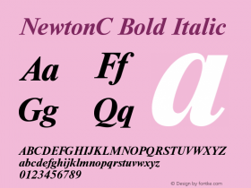 NewtonC Bold Italic OTF 1.0;PS 001.000;Core 116;AOCW 1.0 161图片样张