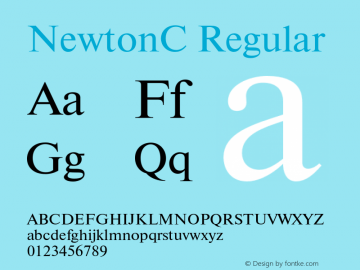 NewtonC Regular OTF 1.0;PS 001.000;Core 116;AOCM 1.0 28 Font Sample