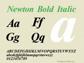 Newton Bold Italic 001.000图片样张