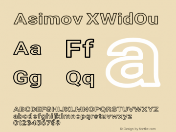 Asimov XWidOu Version 2.000980; 2014 Font Sample