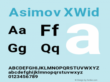 Asimov XWid Version 2.000980; 2014 Font Sample