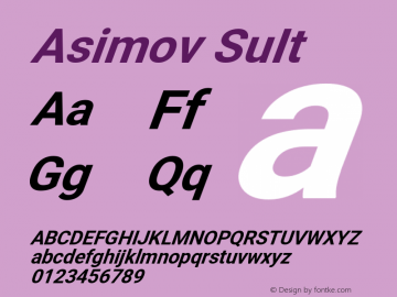 Asimov SuIt Version 2.000980; 2014 Font Sample