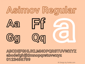Asimov Regular Version 2.02 Font Sample