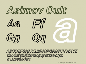 Asimov OuIt Version 2.000980; 2014 Font Sample