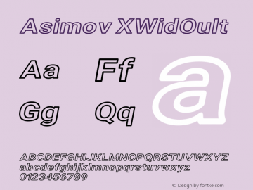 Asimov XWidOuIt Version 2.000980; 2014 Font Sample