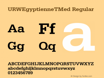 URWEgyptienneTMed Regular Version 001.005 Font Sample