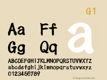 系统字体 粗斜体 G1 11.0d59e1 Font Sample