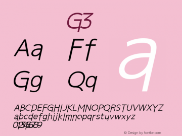 系统字体 斜体 G3 11.0d59e1图片样张