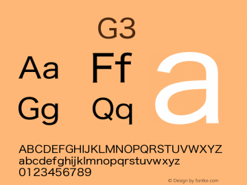 系统字体 常规体 G3 11.0d59e1 Font Sample