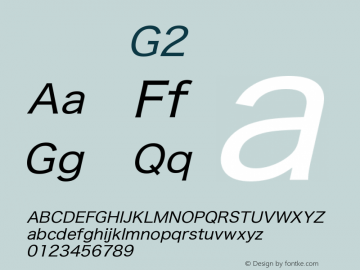 系统字体 斜体 G2 11.0d59e1 Font Sample