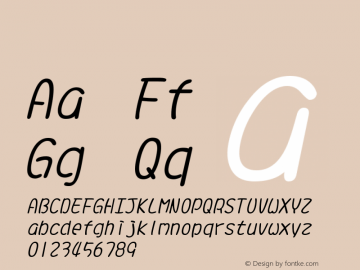 系统字体 细斜体 11.0d59e1 Font Sample