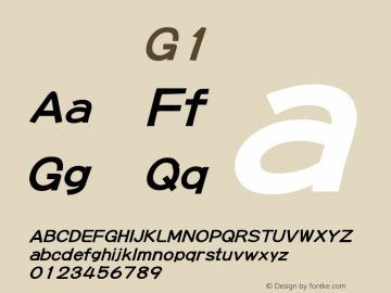 系统字体 粗斜体 G1 11.0d59e1 Font Sample