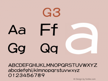 系统字体 常规体 G3 11.0d59e1图片样张
