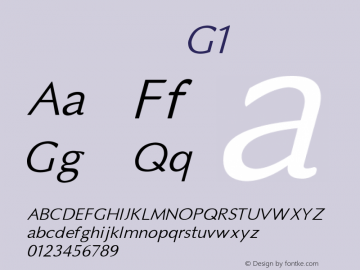 系统字体 斜体 G1 11.0d59e1 Font Sample