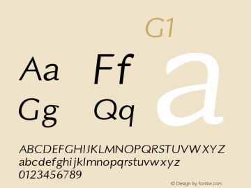 系统字体 常规体 G1 11.0d59e1 Font Sample