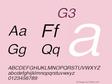 系统字体 斜体 G3 11.0d59e1 Font Sample