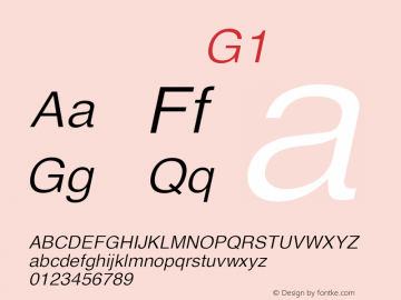 系统字体 斜体 G1 11.0d59e1 Font Sample