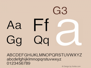 系统字体 常规体 G3 11.0d59e1 Font Sample