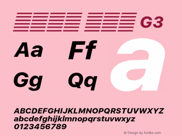 系统字体 粗斜体 G3 11.0d60e1 Font Sample