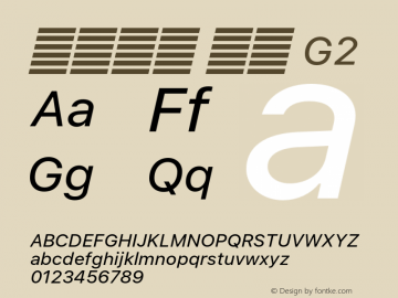系统字体 斜体 G2 11.0d60e1 Font Sample