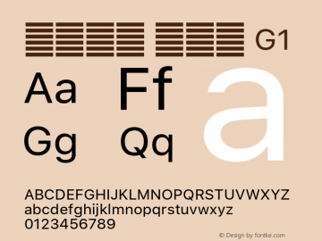 系统字体 常规体 G1 11.0d60e1 Font Sample