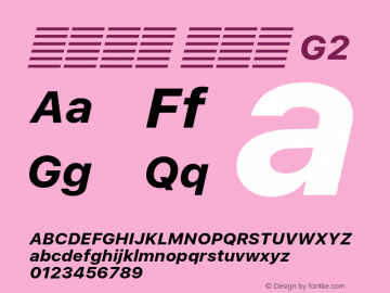 系统字体 粗斜体 G2 11.0d60e1 Font Sample