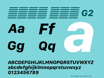 系统字体 粗斜体 G2 11.0d12e2 Font Sample