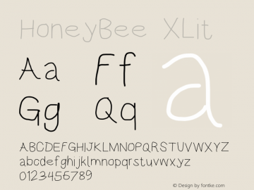 HoneyBee XLit Version 0.89 Font Sample