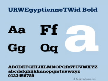 URWEgyptienneTWid Bold Version 001.005 Font Sample