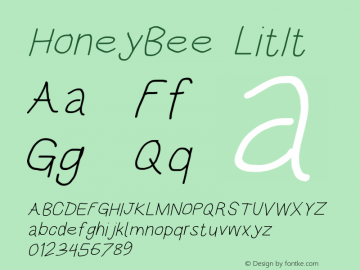 HoneyBee LitIt Version 0.89 Font Sample