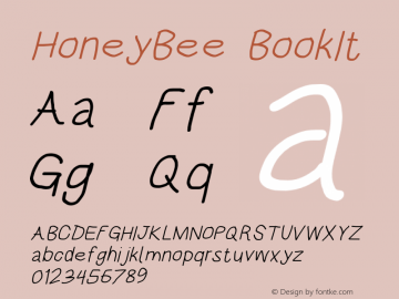 HoneyBee BookIt Version 0.89 Font Sample