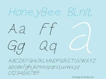 HoneyBee BLnIt Version 0.89 Font Sample