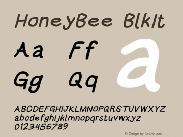 HoneyBee BlkIt Version 0.89 Font Sample