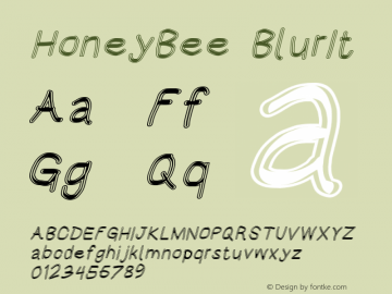 HoneyBee BlurIt Version 0.89 Font Sample