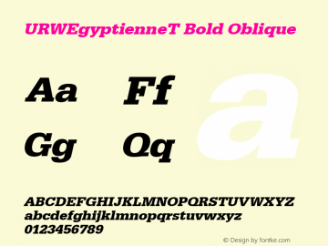 URWEgyptienneT Bold Oblique Version 001.005图片样张