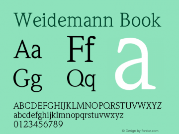 Weidemann Book Version 001.002 Font Sample